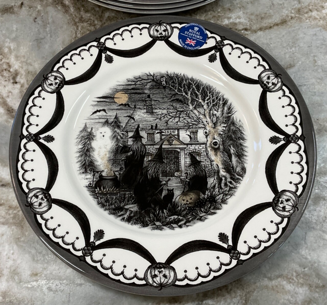 The Witches Coven Dinner Plates By Royal Stafford Halloween 11 Inch Set Of 4 New