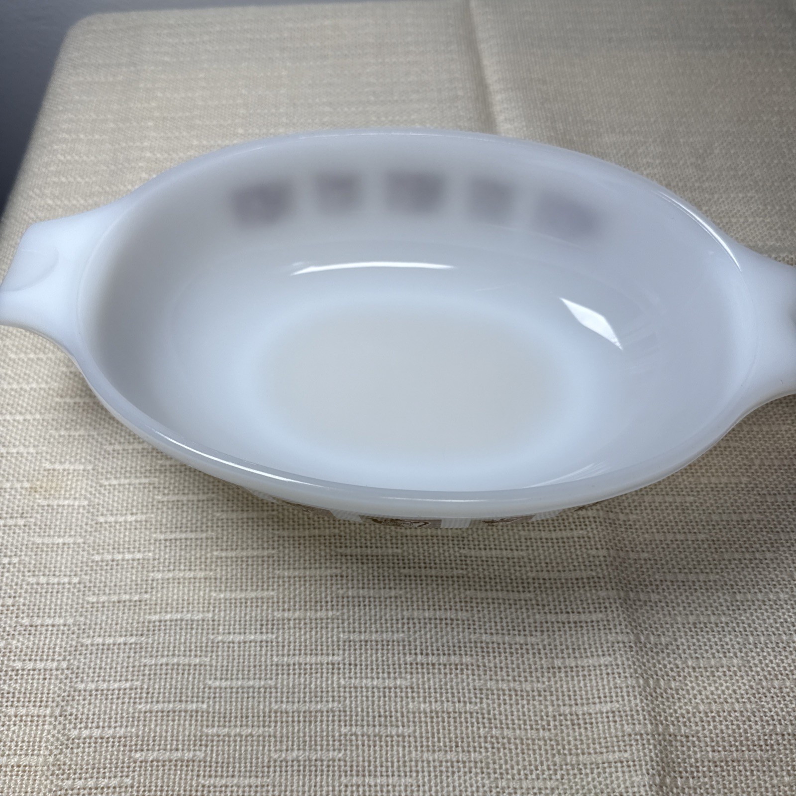 Vintage Glasbake Milk Glass Oval Casserole Dish 1 qt Early American Kitchen