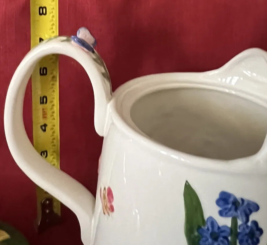 Portmeirion Botanic Garden Watering Can Teapot Butterflies Flowers 2.75pt/1.65qt