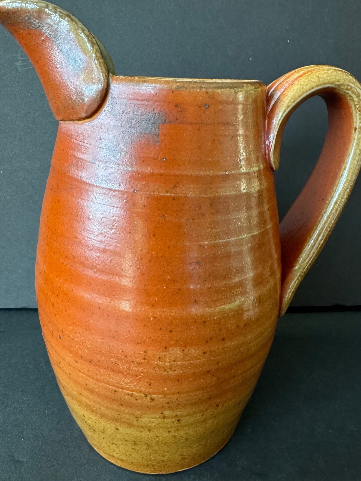 Contemporary handcrafted Sagger fire pitcher 9”