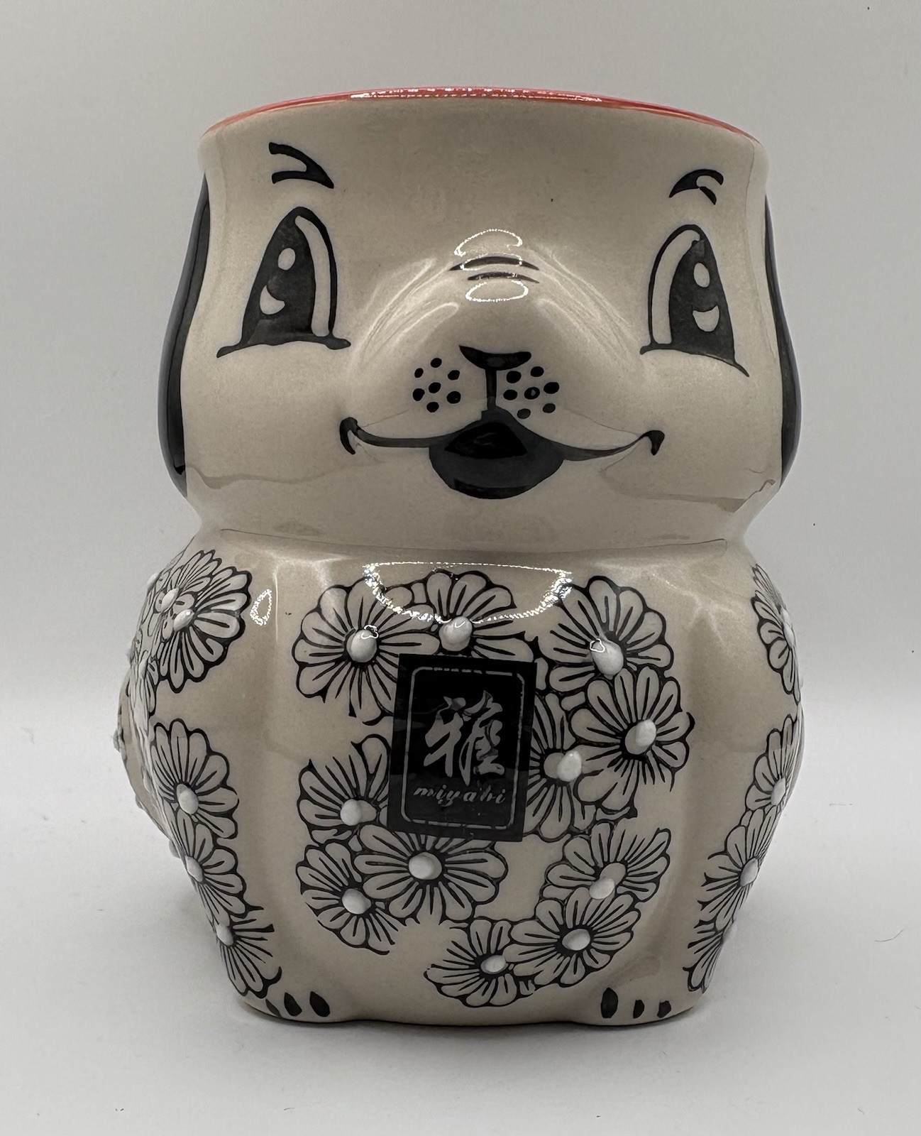 Yokohama Studio Anthropologie Mug Hand Painted Ceramic Dog Floral