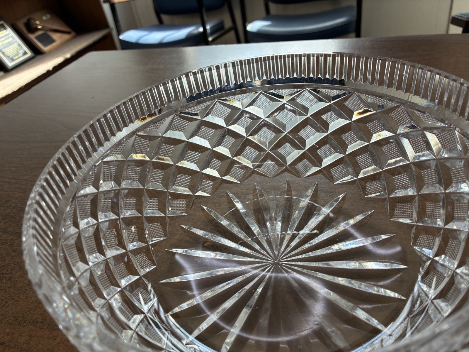 Vintage Waterford Crystal 8″ Round Fruit Salad Bowl Killeen Pattern Unmarked