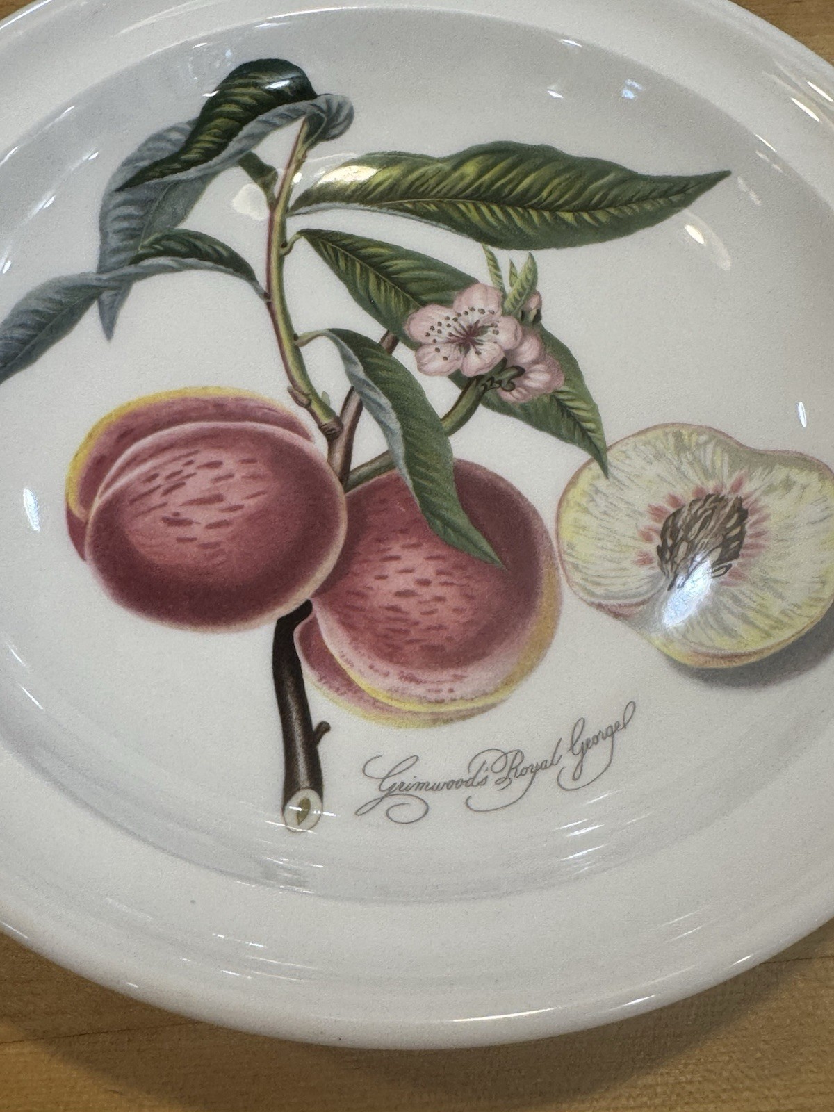 Set of 2 Portmeirion Pomona 8.5” Rimmed Soup / Pasta Bowls Royal George & Pear