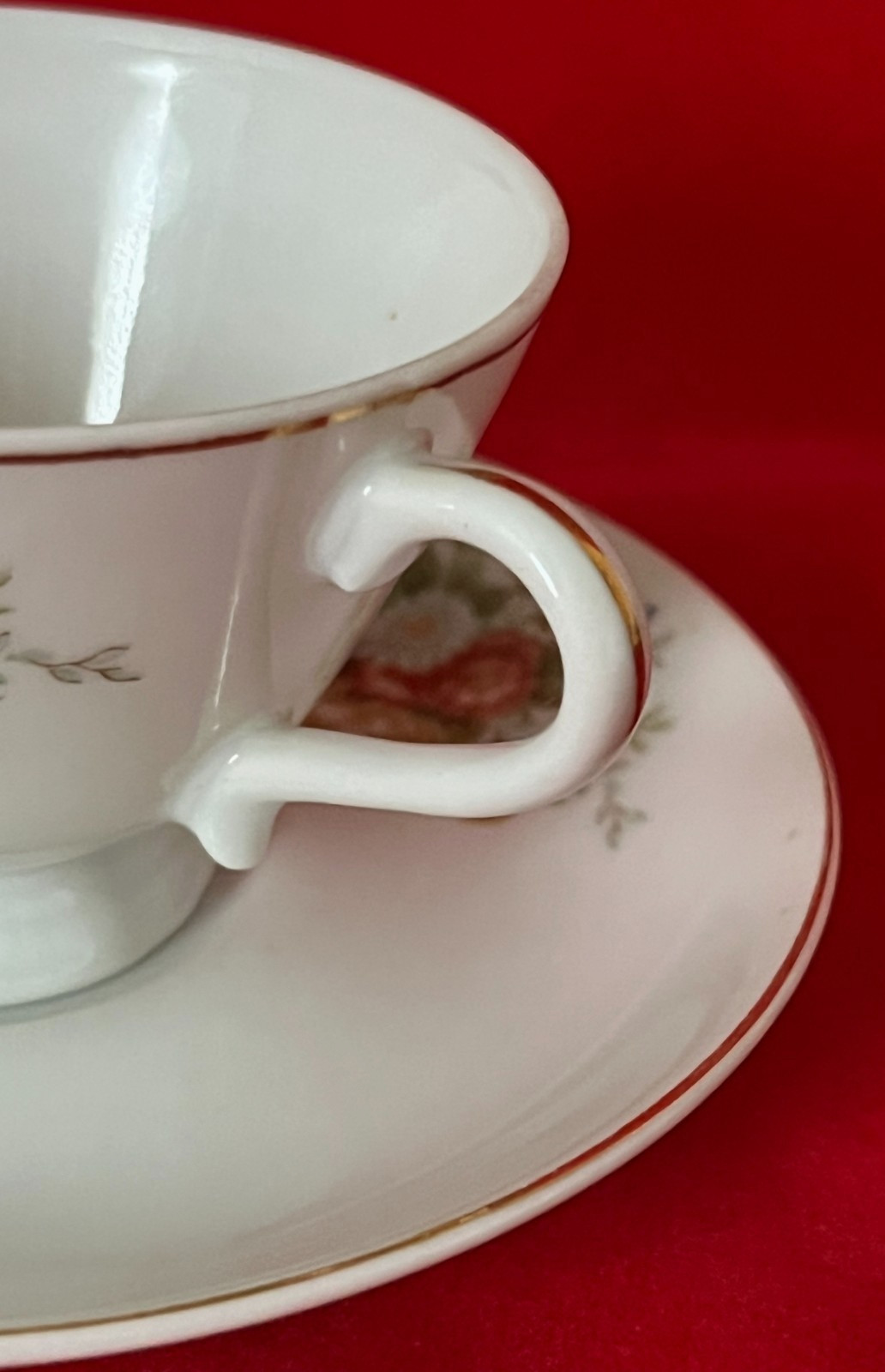 Yamaka Demitasse Cup & Saucer Delicate Floral Petite, Made In Occupied Japan