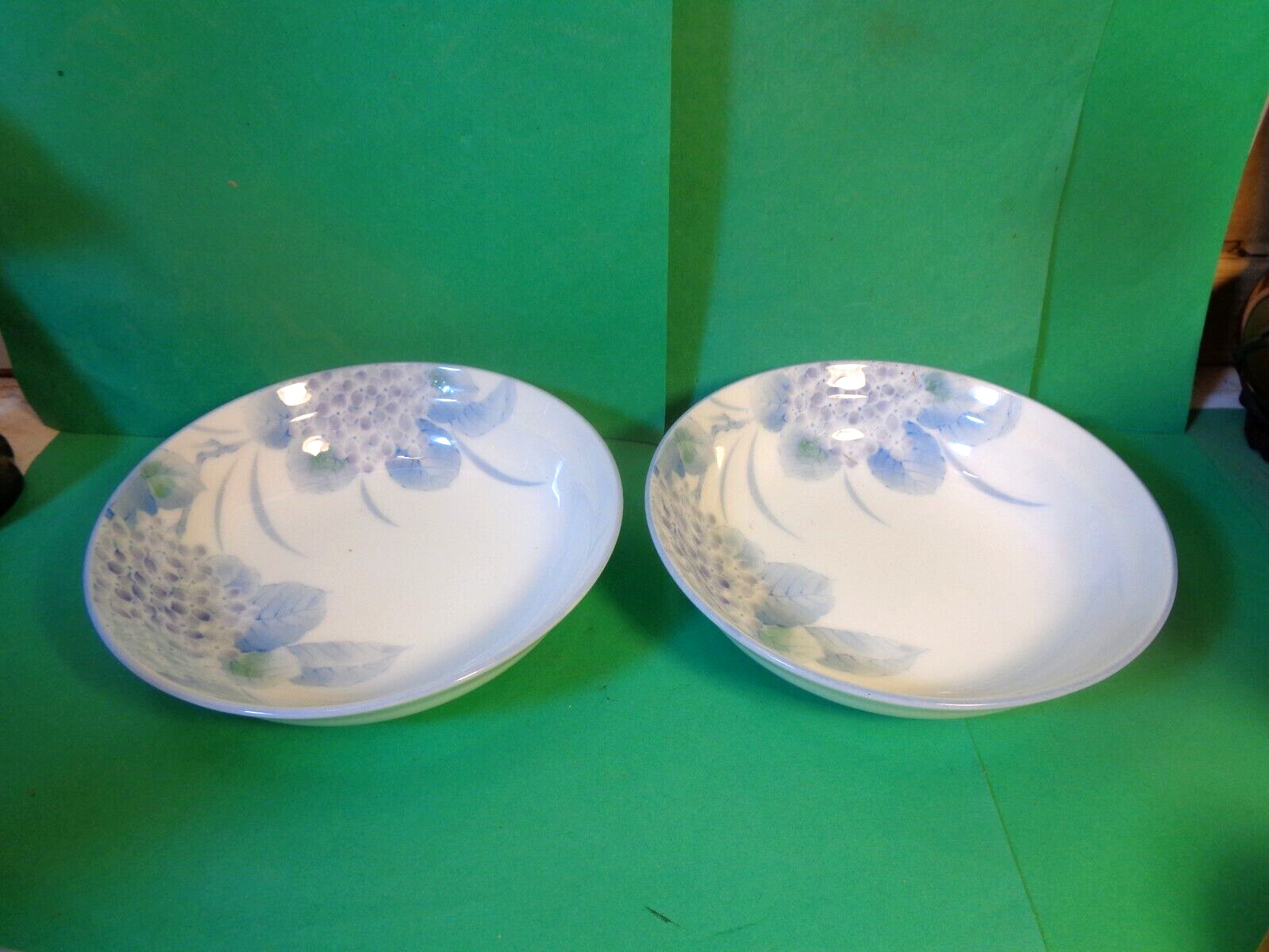 Blue Hydrangea 5 1/4″ Dessert Bowl, Mitsuho, Japan, 2 Count (Used/EUC)