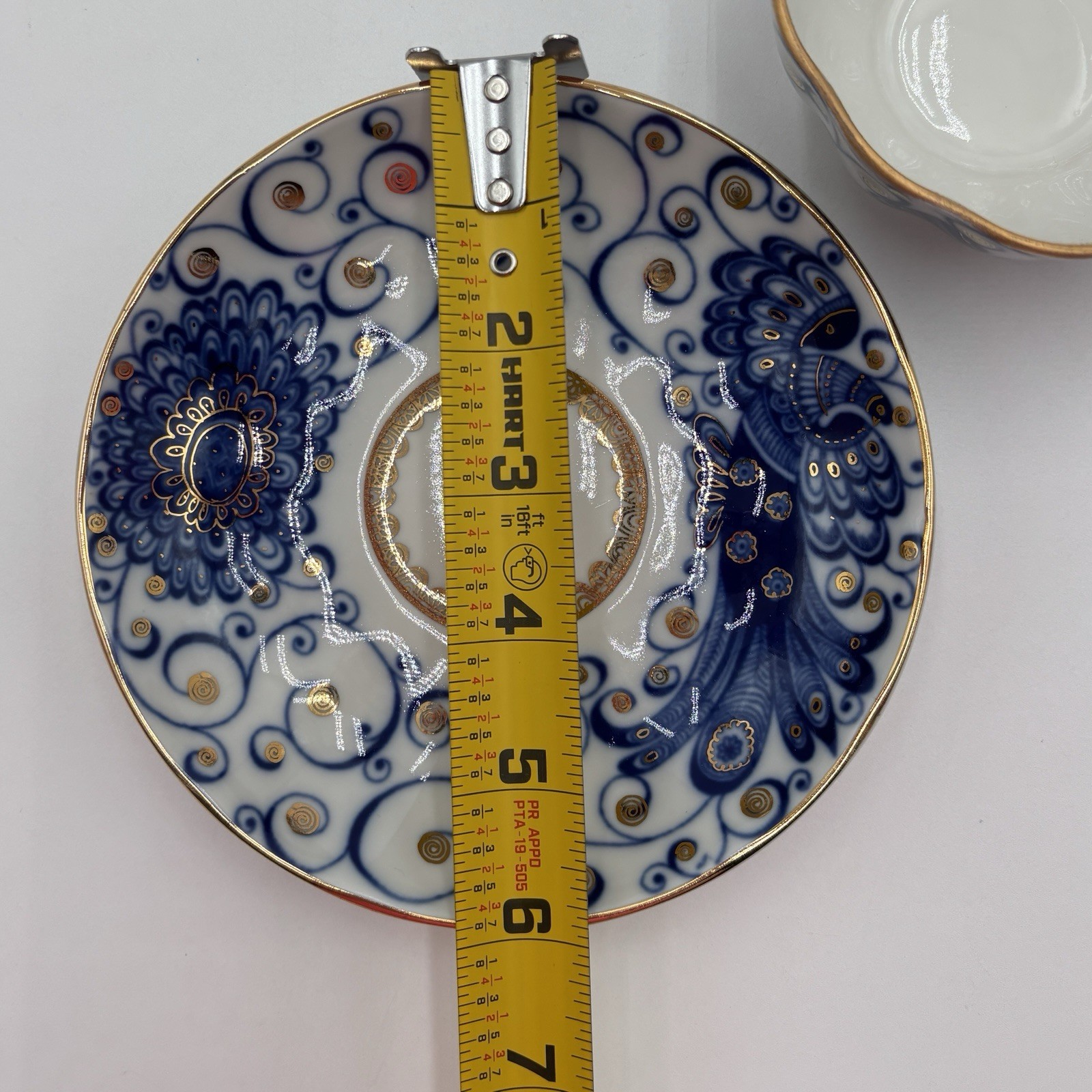 Lomonosov Imperial Porcelain Tea Cup & Saucer Magic Fire Bird Pattern 22K Gold