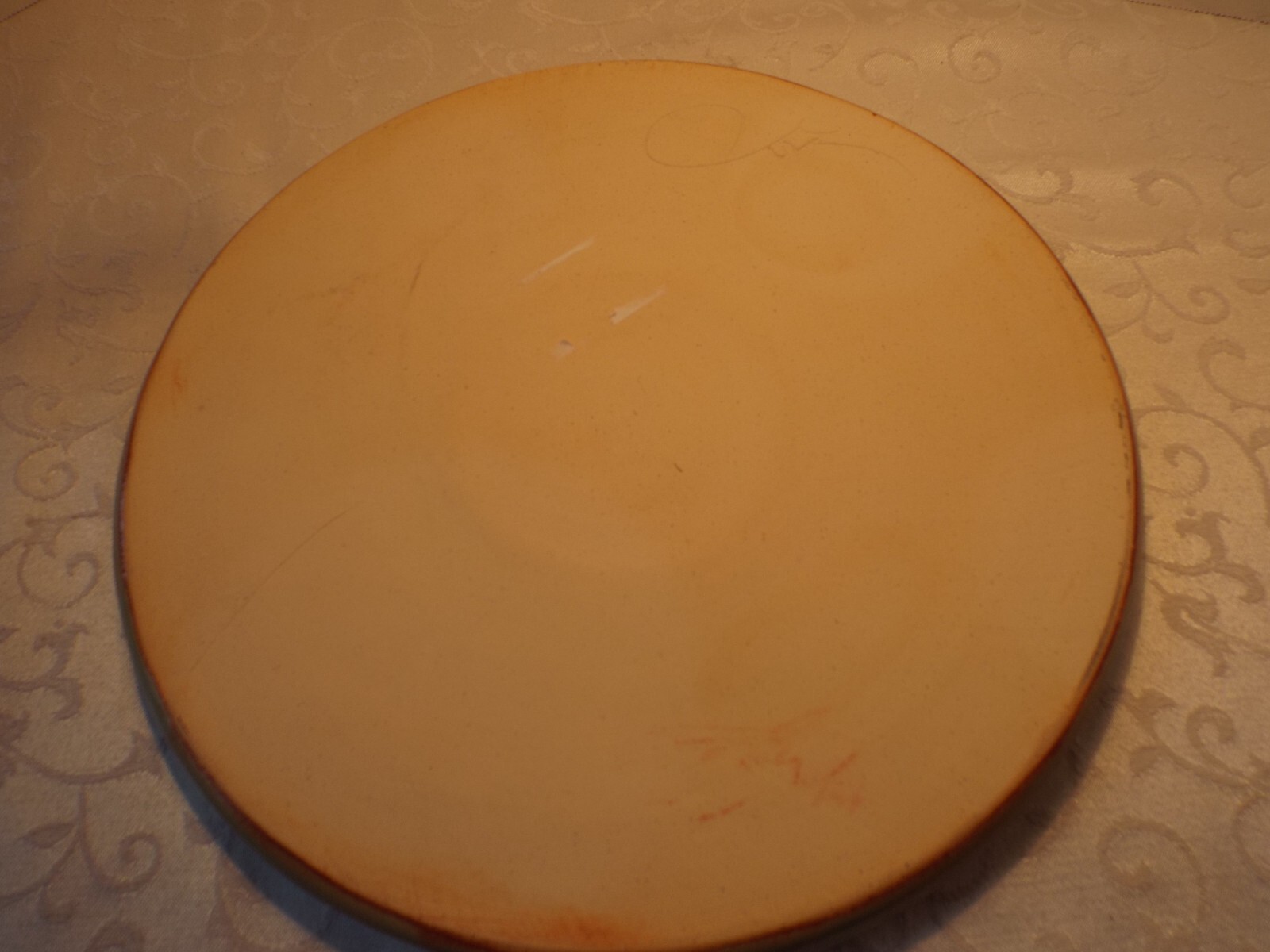 Pottery Chip & Dip Platter Glazed Artisan Made Signed Fused Glass Spots Unique