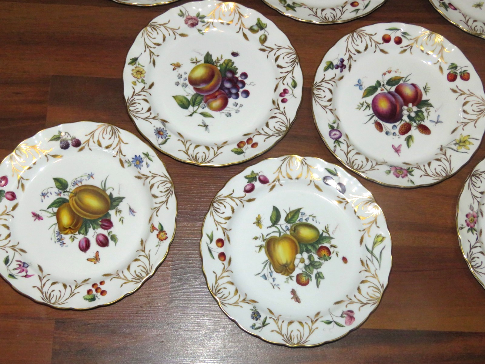 8 Royal Worcester 9″ Bone China Botanical Style Plates Signed E. Townsend