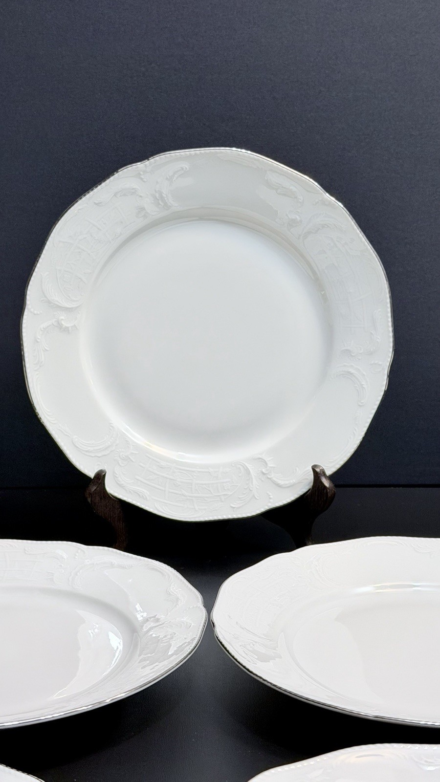 VTG Rosenthal Germany Sanssouci White Embossed 15Pc Dinner Set 5place Setting EC