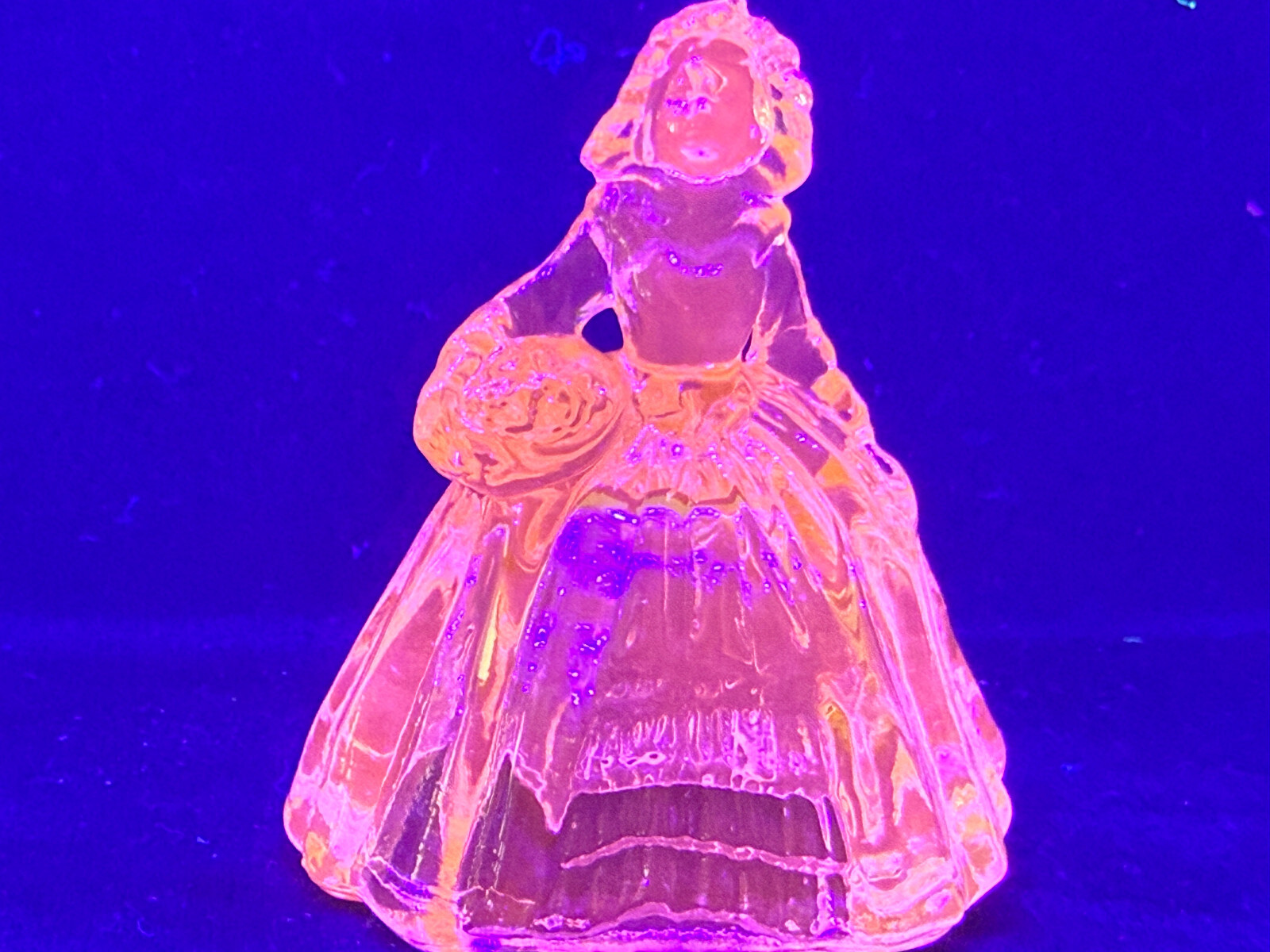 Green Vaseline uranium glass girl doll candy container woman Elizabeth selenium