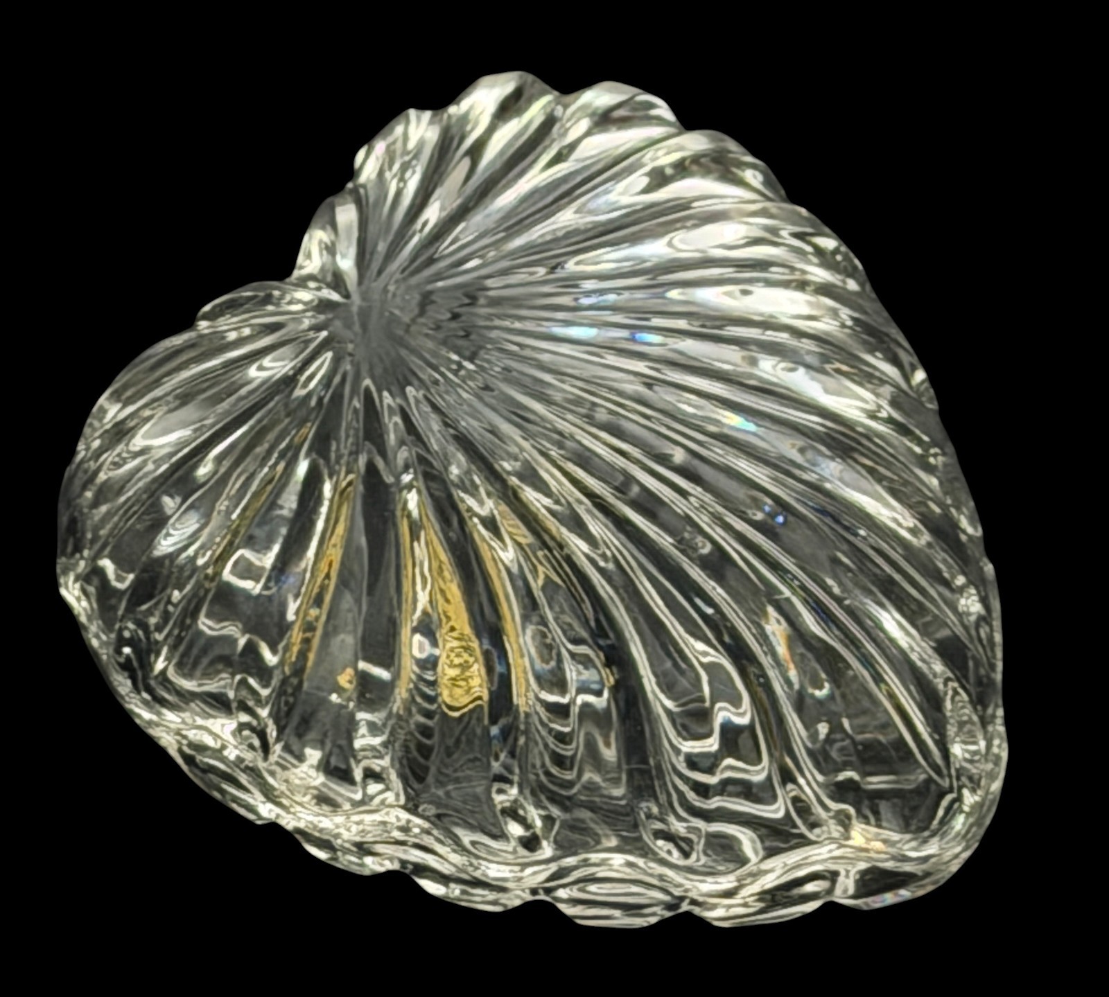 Vintage Zajecar 24% Lead Crystal Heart Box Candy Dish Jewelry Box Yugoslavia