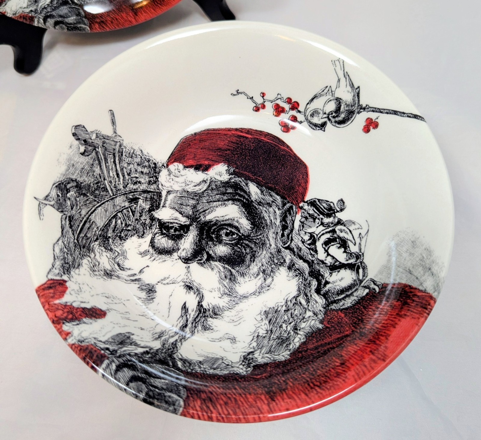 Royal Stafford Old Saint Nick Santa 7″ Christmas Soup Bowl Carly Dodsley HTF