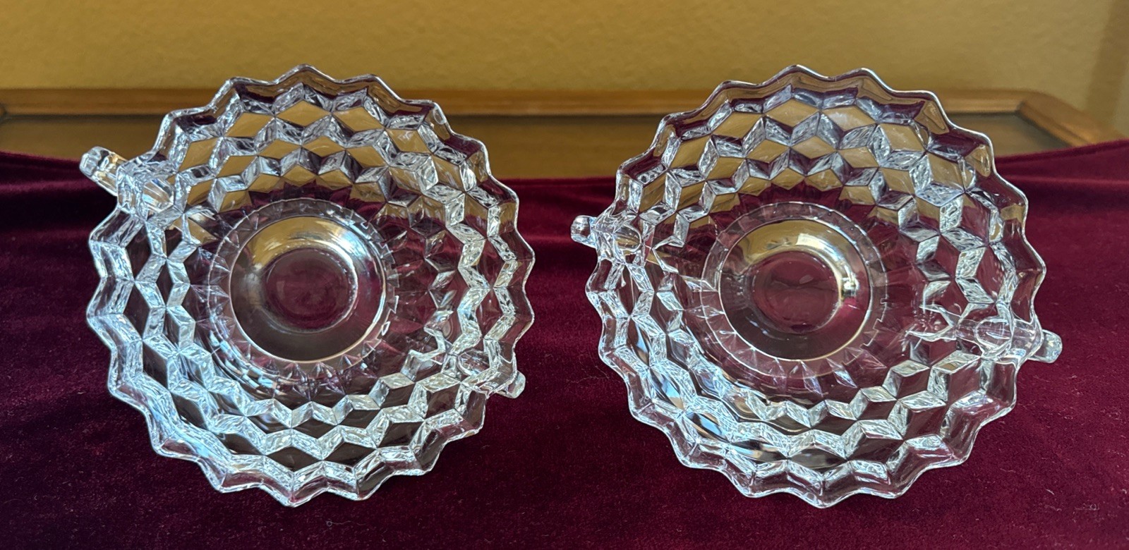Set of 2 RARE Vintage Fostoria American Footed CREAM SOUP Bowl 4 7/8”
