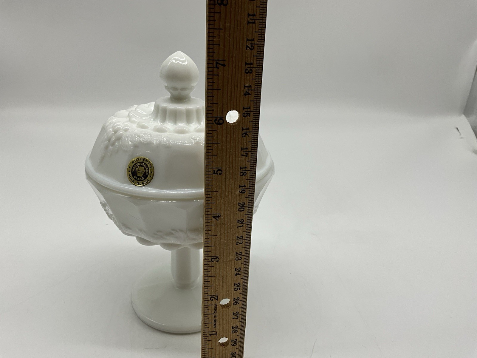 Westmoreland Milk Glass Covered Vintagee Candy Dish Marked Made in USA Collectib