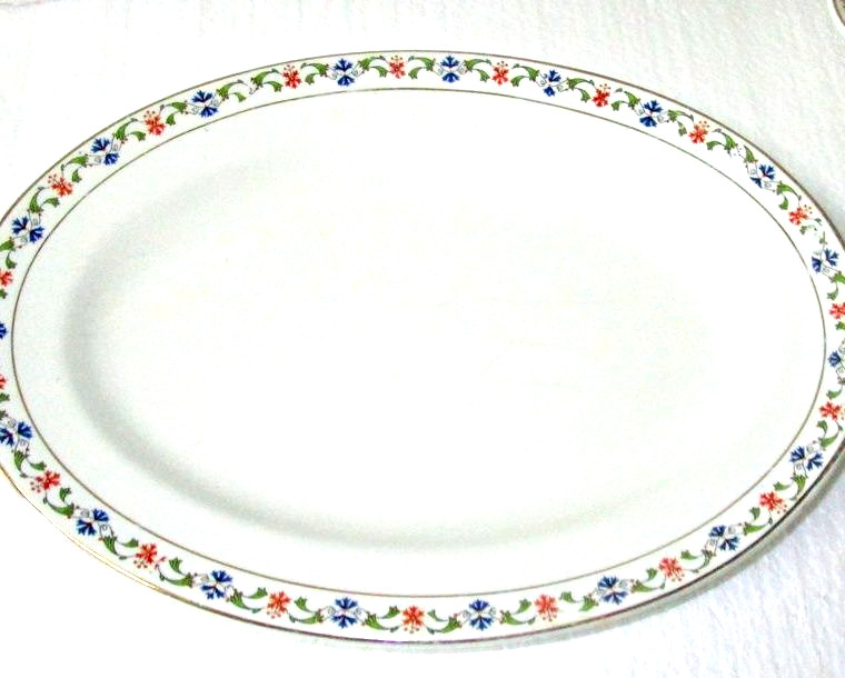 4 Johnson Brothers England Oval Platters Porcelain Decorative Border 11″ 1920s