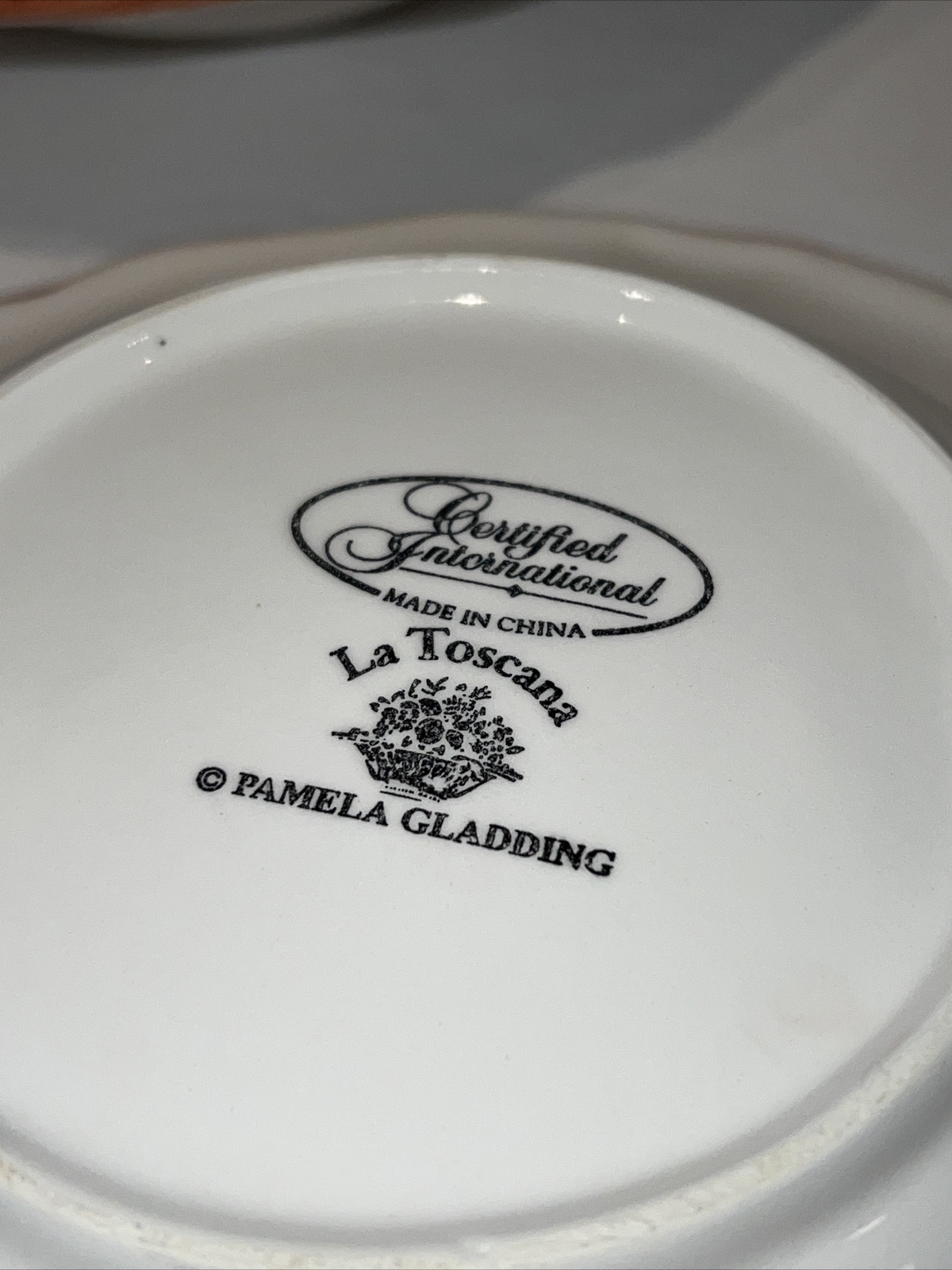 Lot 5 La Toscana by Certified Cereal Soup Serving Bowl Rust Rim Embossed Floral