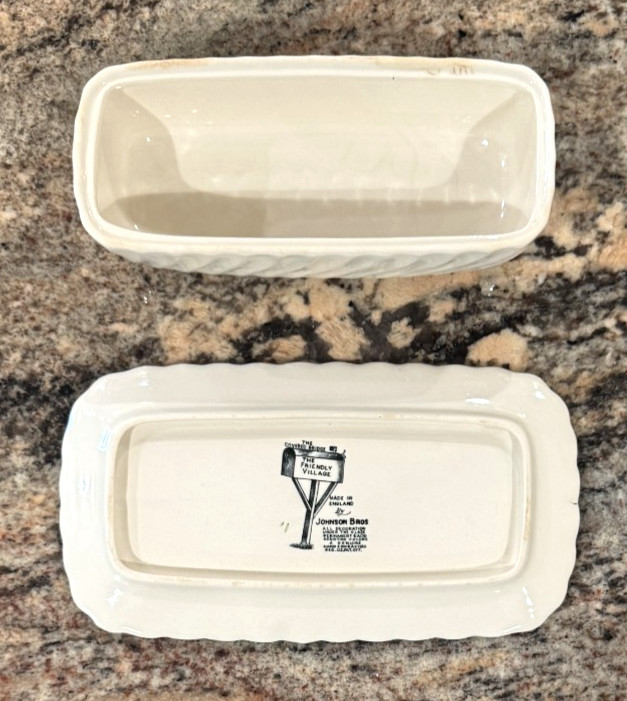 Johnson Brothers Friendly Village Butter Dish The Covered Bridge Vintage England