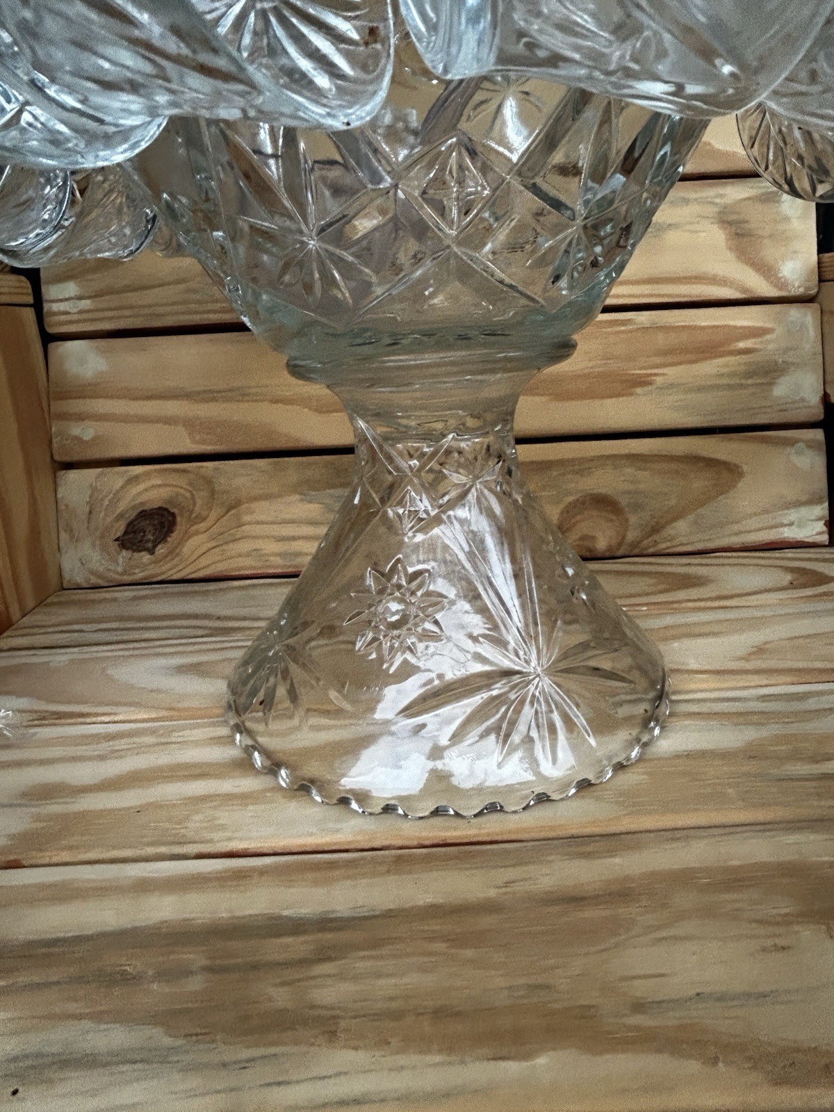 Vtg 27pc ANCHOR HOCKING Early American Prescut Punch Bowl Set 12 cups + Ladle