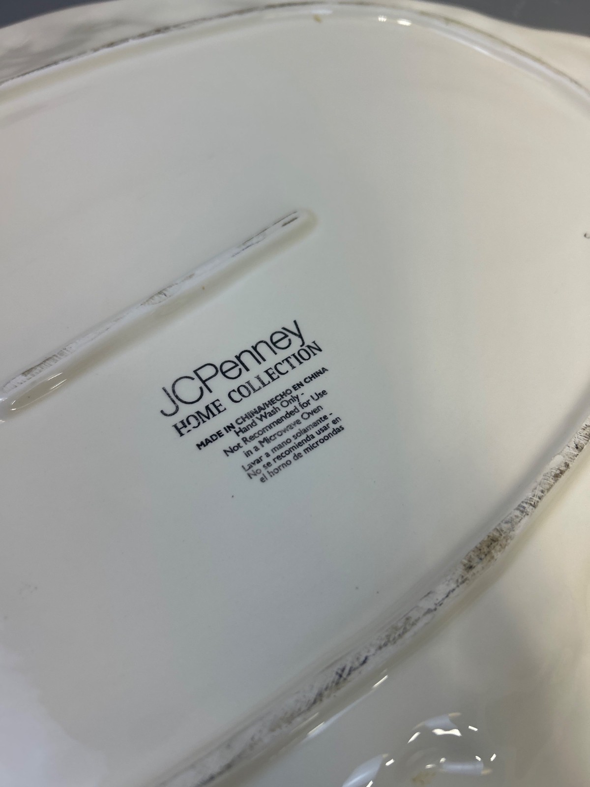 Vtg JC Penney Home Harvest Oval Serving Platter Ceramic Embossed Fruit Holiday