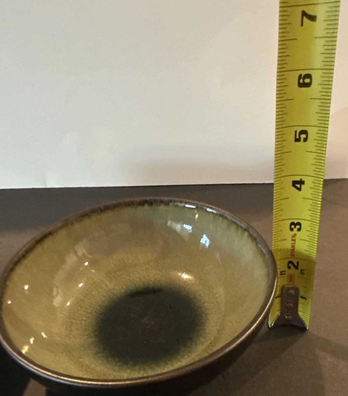 Lot of 2 Jars Cereal Soup Bowl Matte Black Green 5 1/2 Inches Made In France