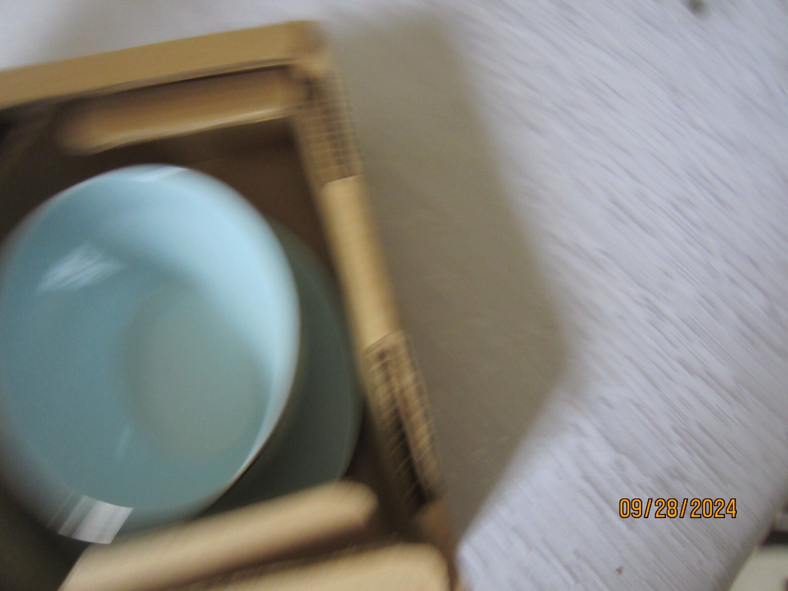 Noritake Fidelity Dinnerware Gavy Bowl Blue White Flowers Platinum Trim EUC