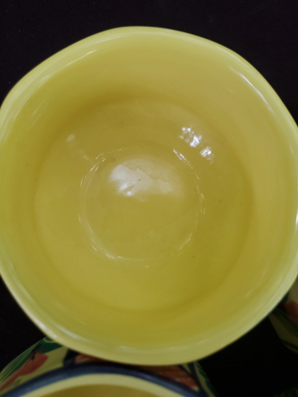 Vintage HB Quimper Soleil Yellow Cups Mugs- Set Of 4 France