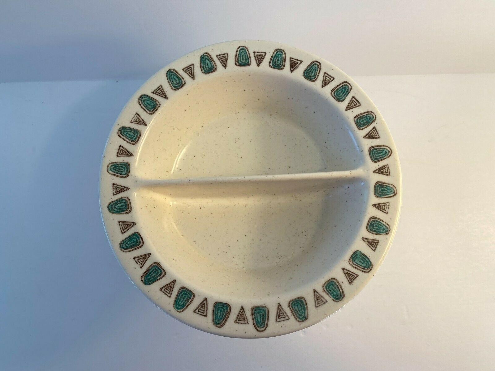 Vintage Mid-Century METLOX Poppytrail Navajo Divided Pedestal Compote Dish *USA