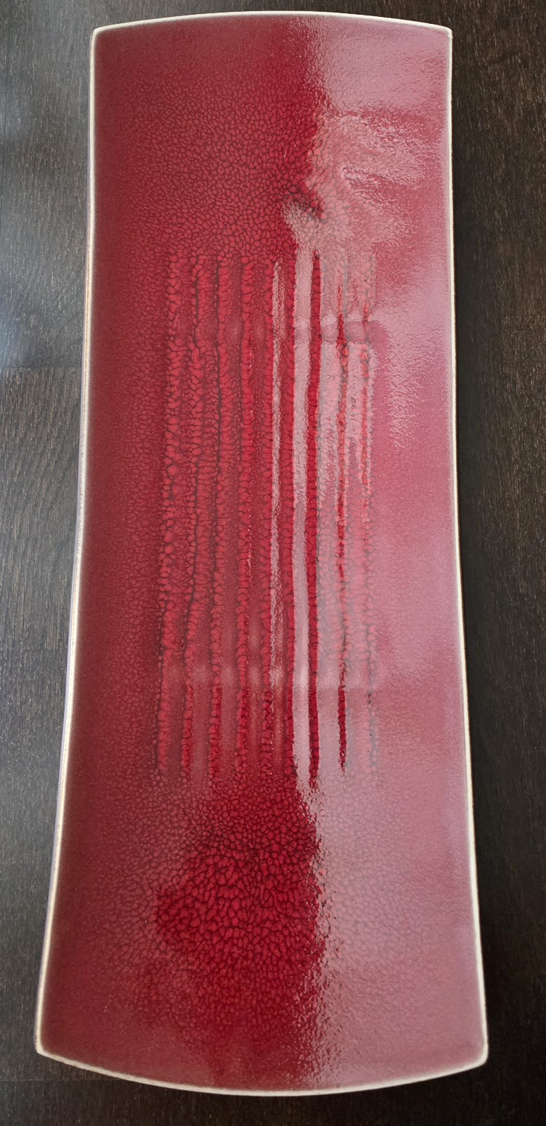 Jars Ceramistes Made In France Rectangular Platter XL 20 Inch Red Crackle Glaze