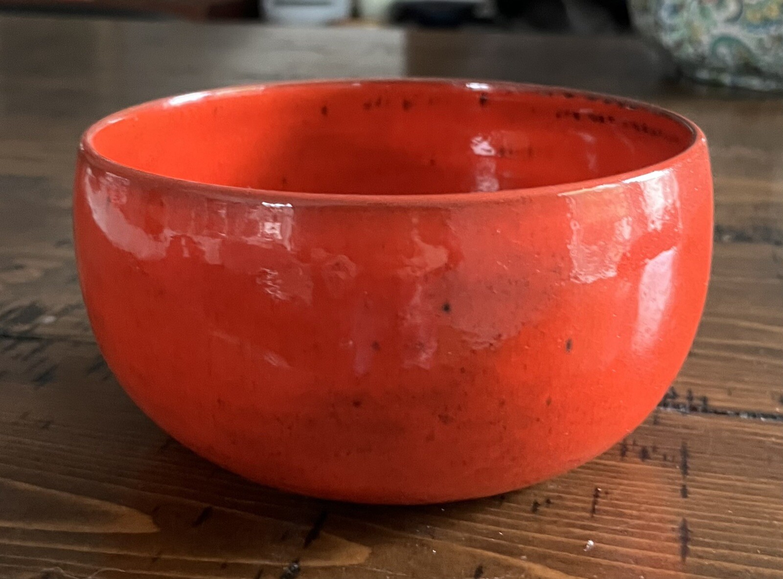Vallauris French Pottery Bowl Red Orange Charles Voltz 5 1/2 inches France MCM