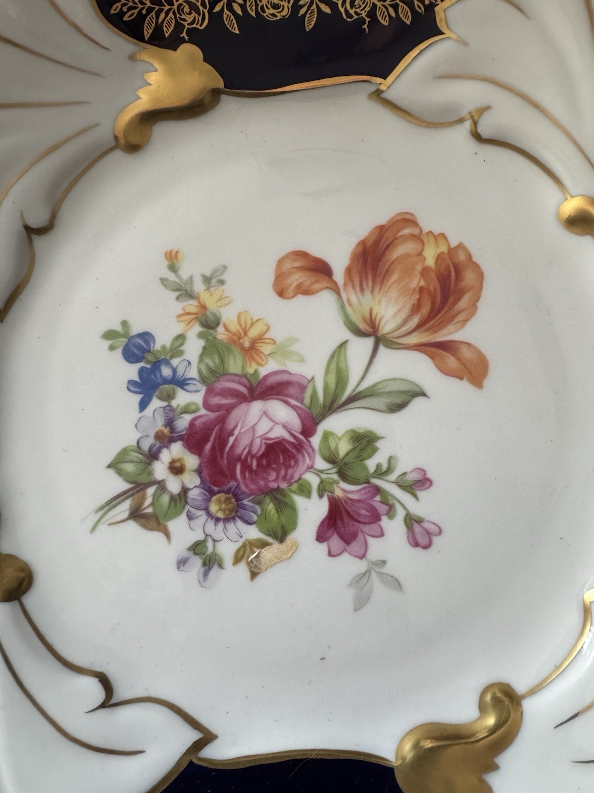 Weimer Echt-Kobalt Porcelain Plate Shallow Bowl GERMANY 12.75” Beautiful Plate