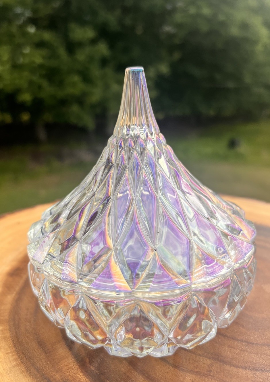 Godinger Iridescent Hershey Kiss Candy Dish Unique Decorative Bowl 5 In