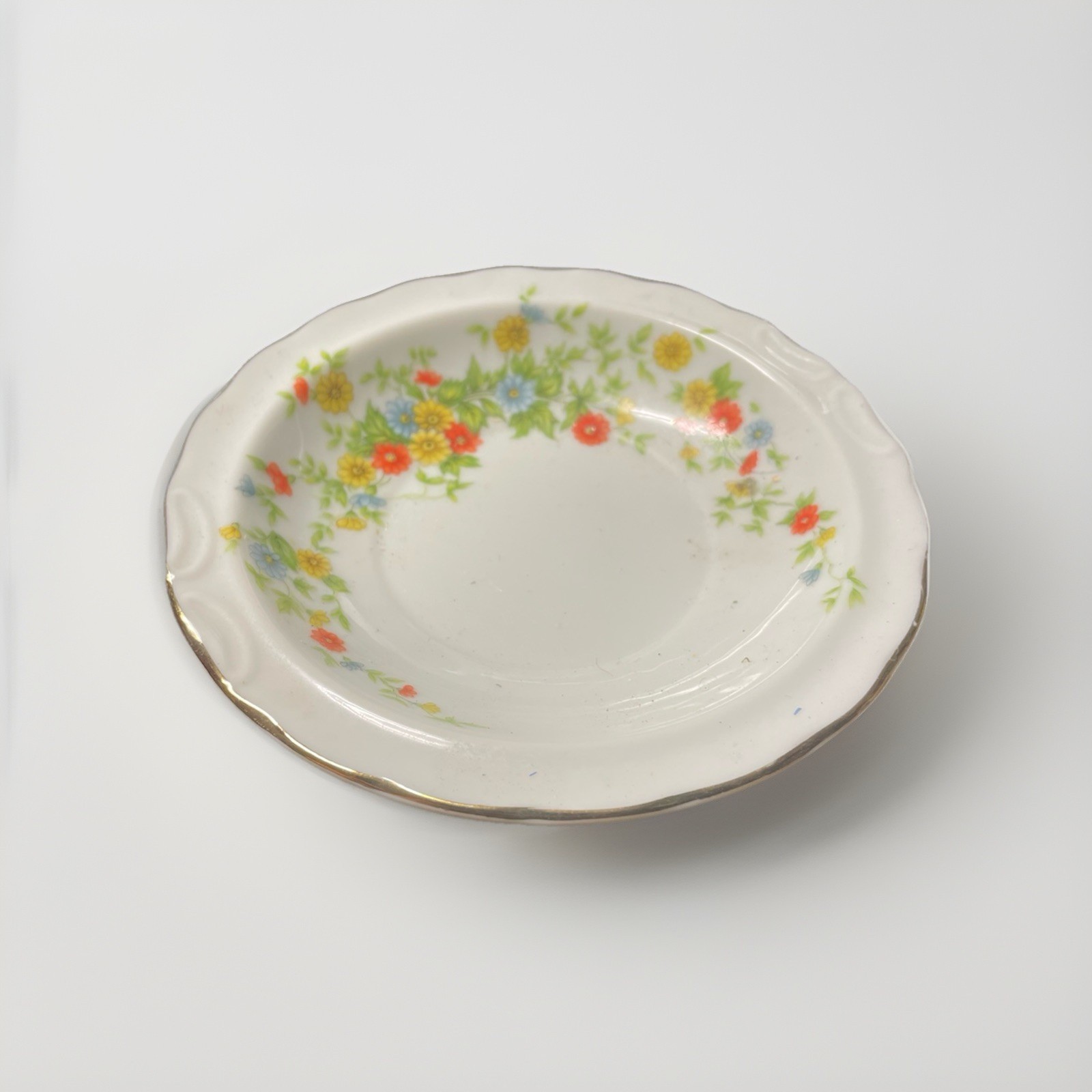 Vintage Lefton China miniature creamer pitcher and matching saucer (floral)