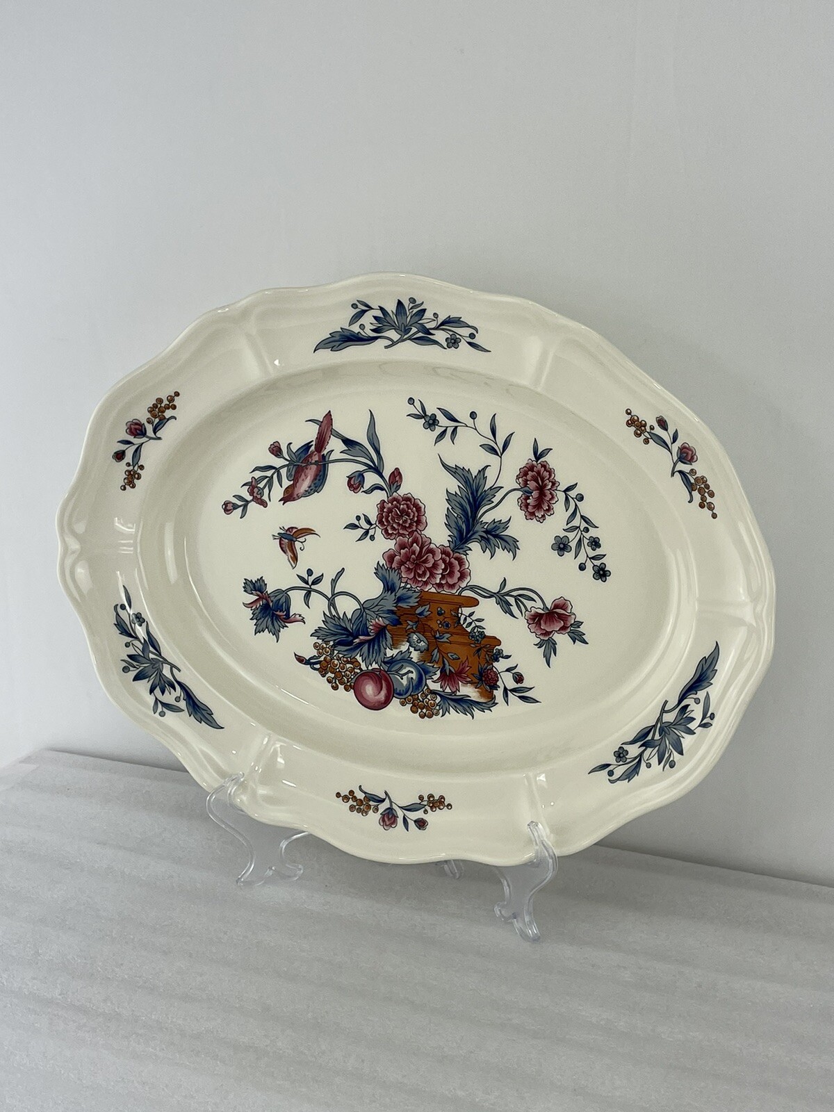 Wedgwood Williamsburg Potpourri~( 1 ) Floral Oval Serving Platter 15.5 x 12″ EUC