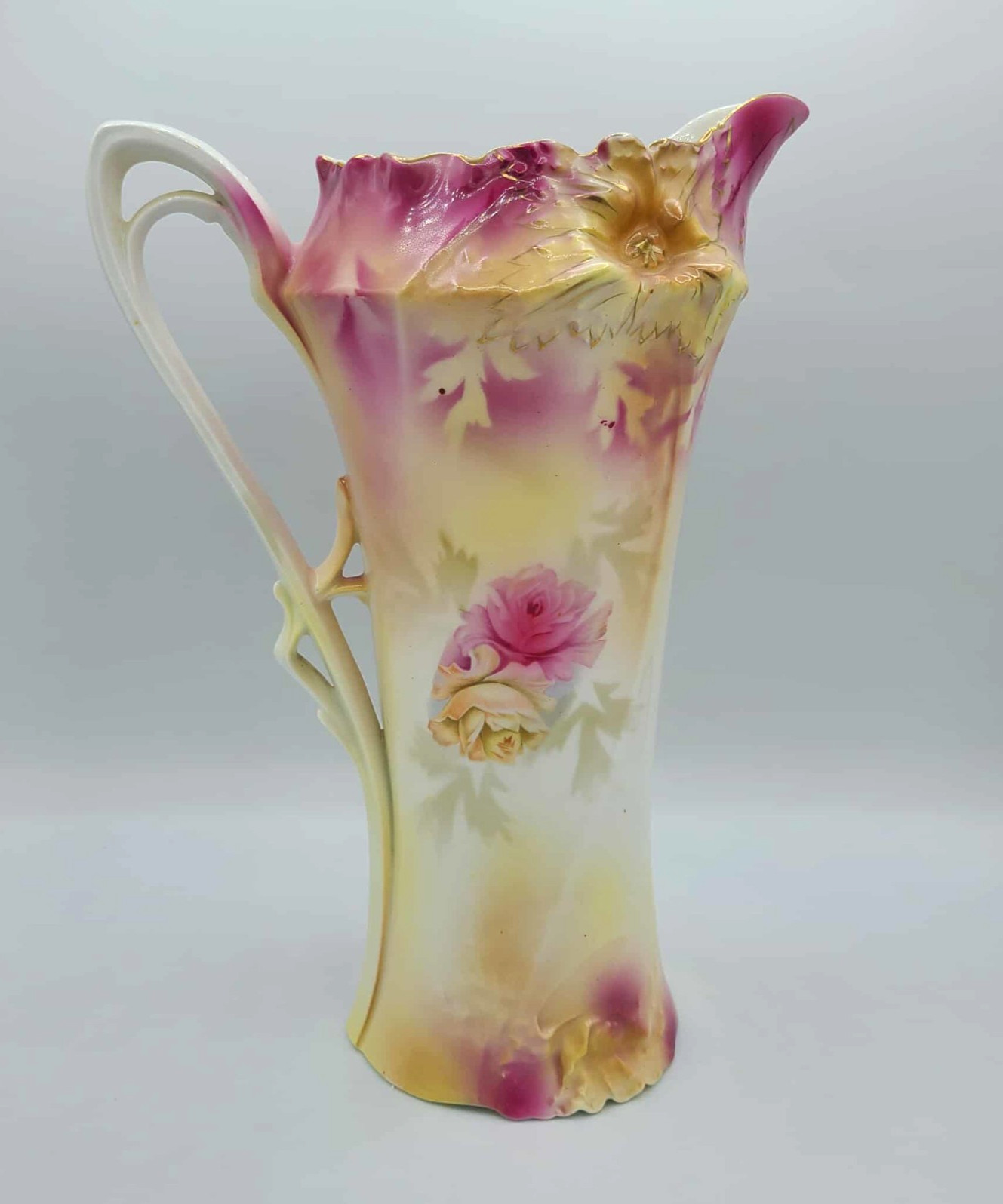 Antique RS Prussia Tankard Pitcher 11″H Art Nouveau. Excellent condition.