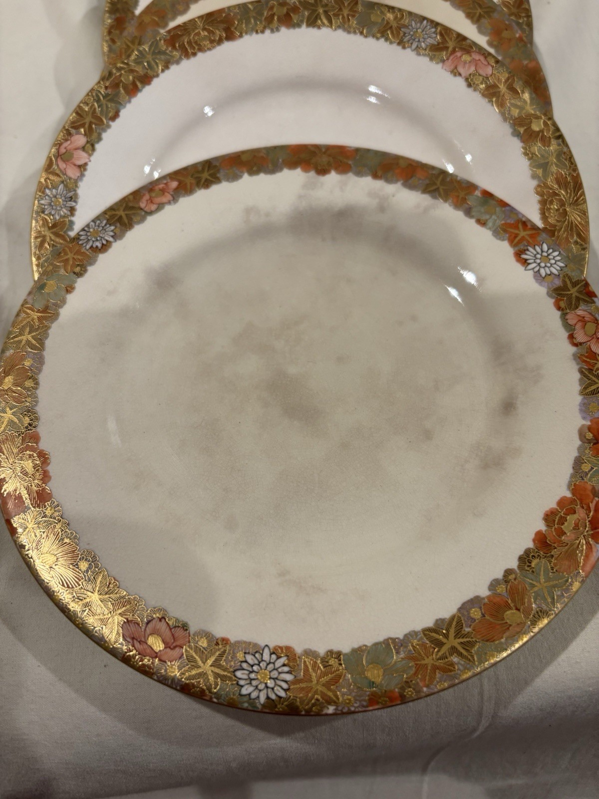 Set of 6 VTG Noritake China Harmony #3906 Gold Trim 6 Inch Dessert Plates