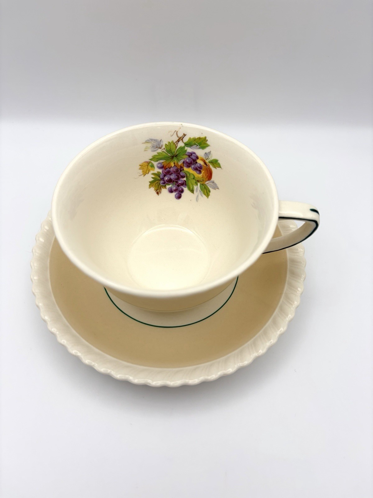 Vintage Johnson Brothers California Teacup & Saucers — Orange