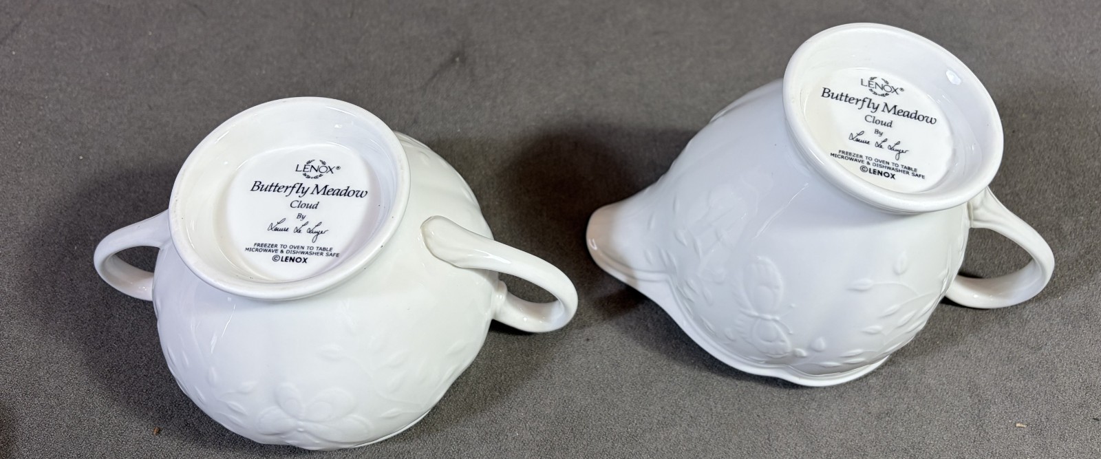 LENOX BUTTERFLY MEADOW CLOUD CREAMER AND SUGAR BOWL WITH LID