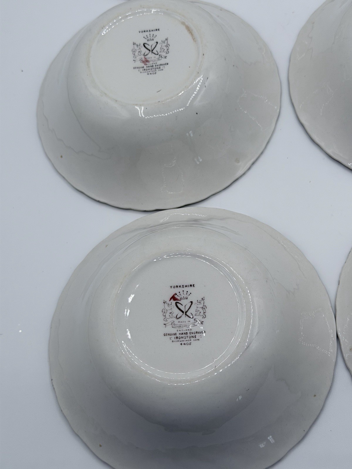 Staffordshire Ironstone Yorkshire Multicolor Coupe Cereal Bowls Set of 6 England