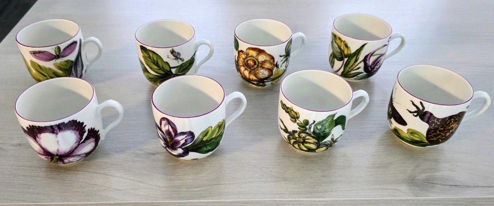 VTG 24 Pcs Set Mottahedeh Chelsea Flowers Vista Alegre Portugal MMA Botanical
