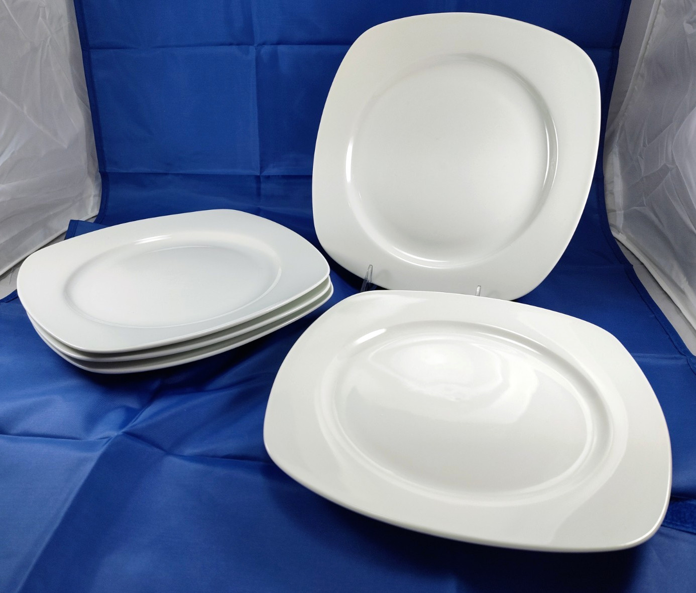 Royal Worcester Neo-Classic White Square Salad Plates 9″ ~Set of 5~ England