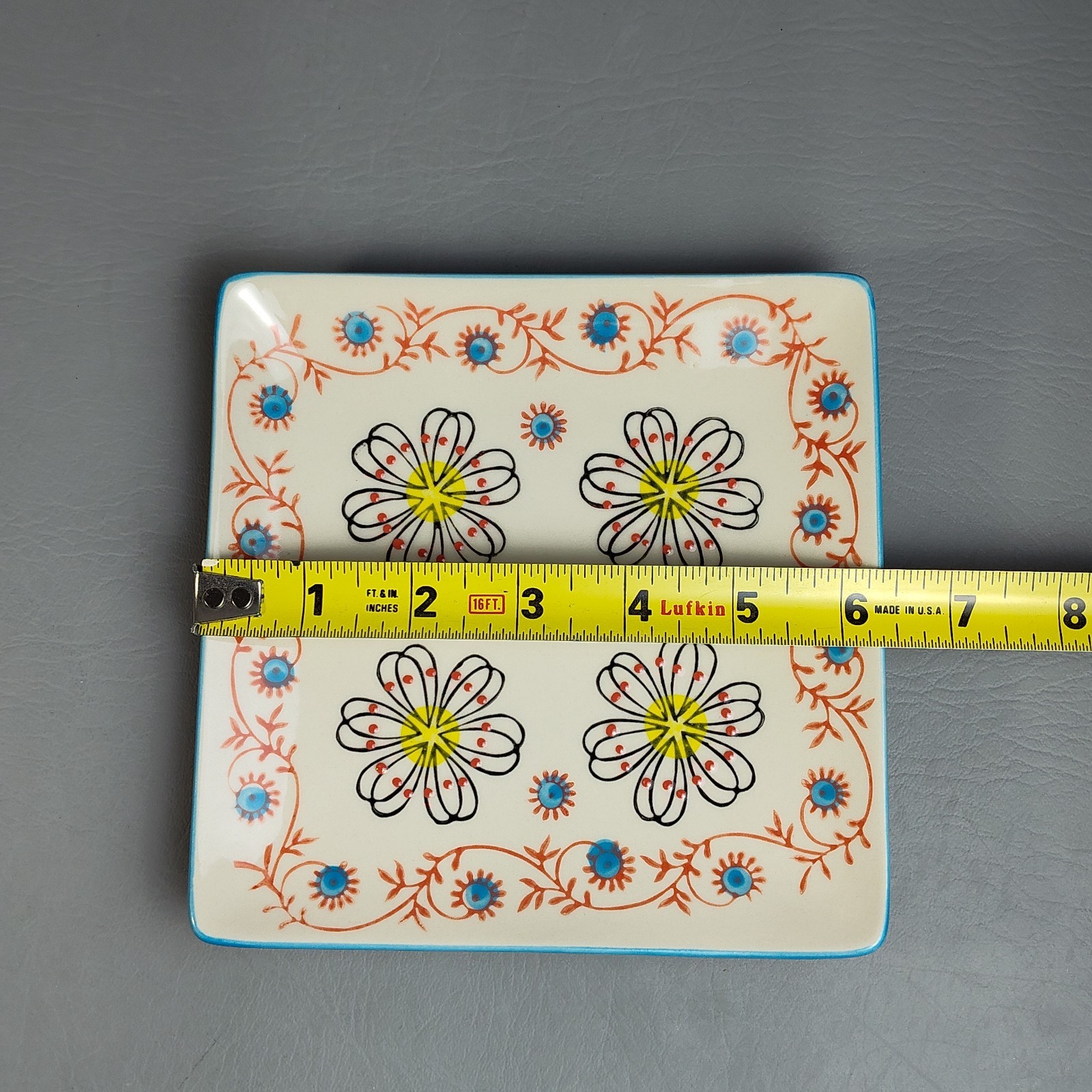 Yokohama Studio Hand Painted Footed Coffee Mug & Plate Textured Raised Dots 10oz
