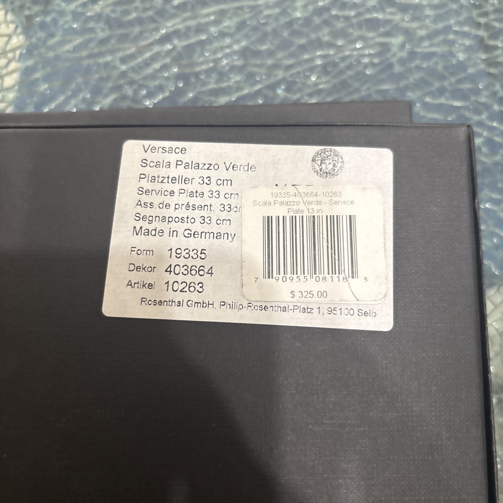 VERSACE SCALA PALAZZO CHARGER MEDUSA SERVICE PLATE ROSENTHAL 13″ NEW /box RARE
