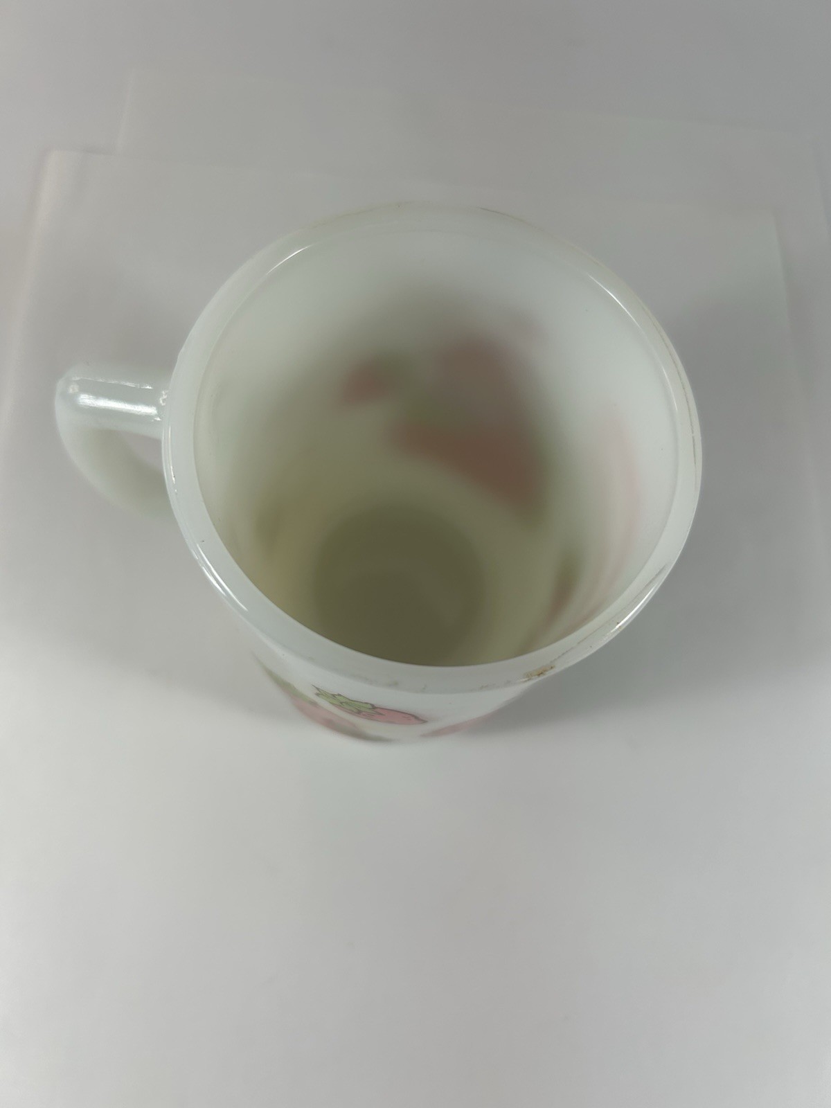 1980 Strawberry Shortcake Fire King Mug Anchor Hocking Milk Glass
