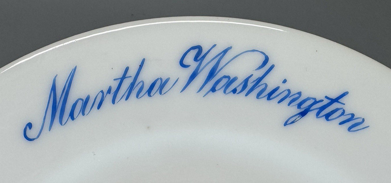 Antique Porcelain Plate MARTHA WASHINGTON Tea Party Baltimore 1875 Maryland DAR