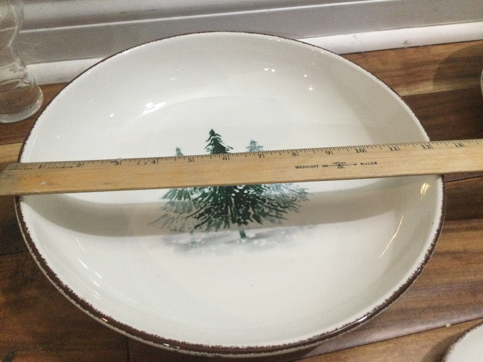 Robert Stanley Home Collection Pine Holiday Forest serving bowl+spoon rest