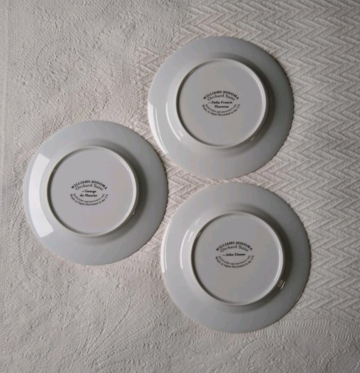 Williams Sonoma salad dessert Plates set of 3 Orchard Suite cherry peach plum