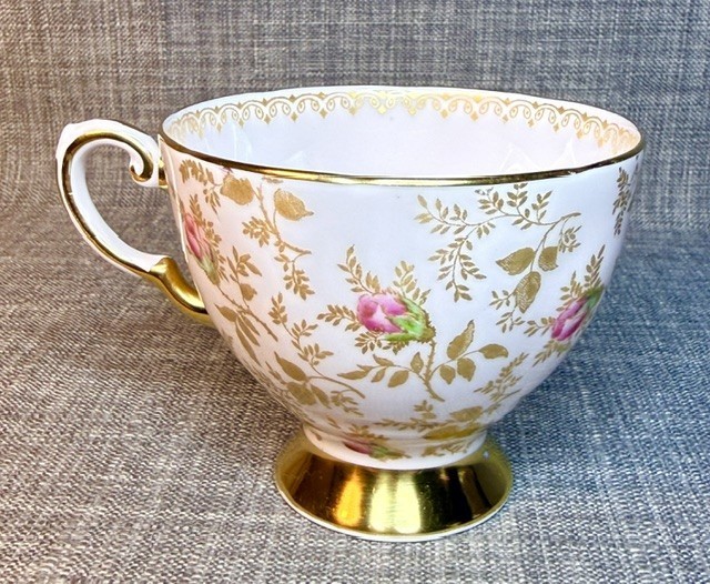 Vintage Royal Tuscan Teacup and Saucer Sunshine Rose Pattern English Bone China
