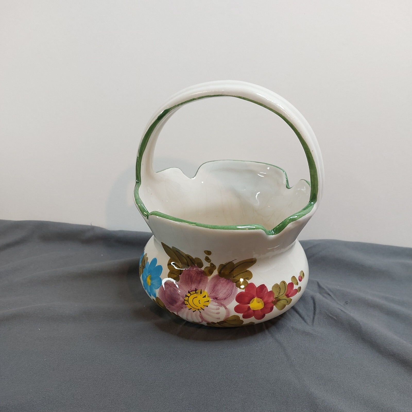 Italian Hand Painted Flower Basket