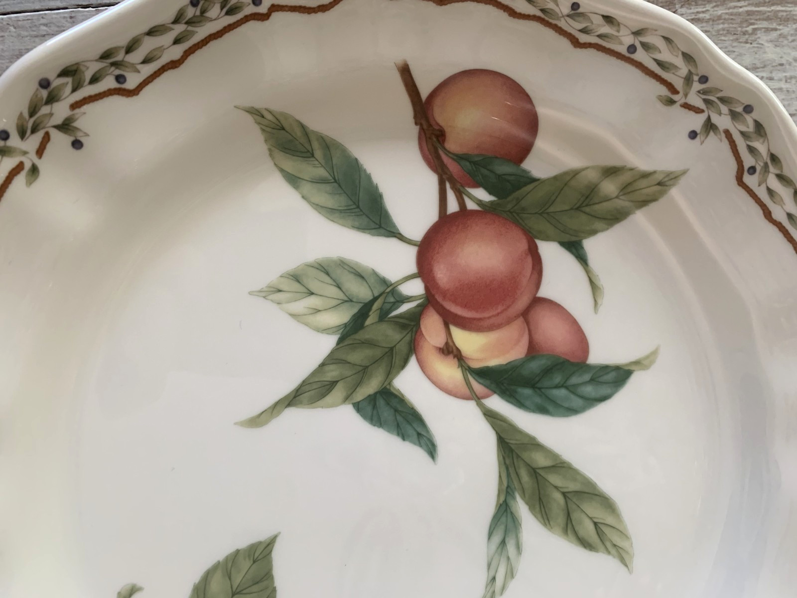 Noritake Casual Gourmet HARVEST Dinner Plates Fruit 10-5/8″ Laurel Set 4