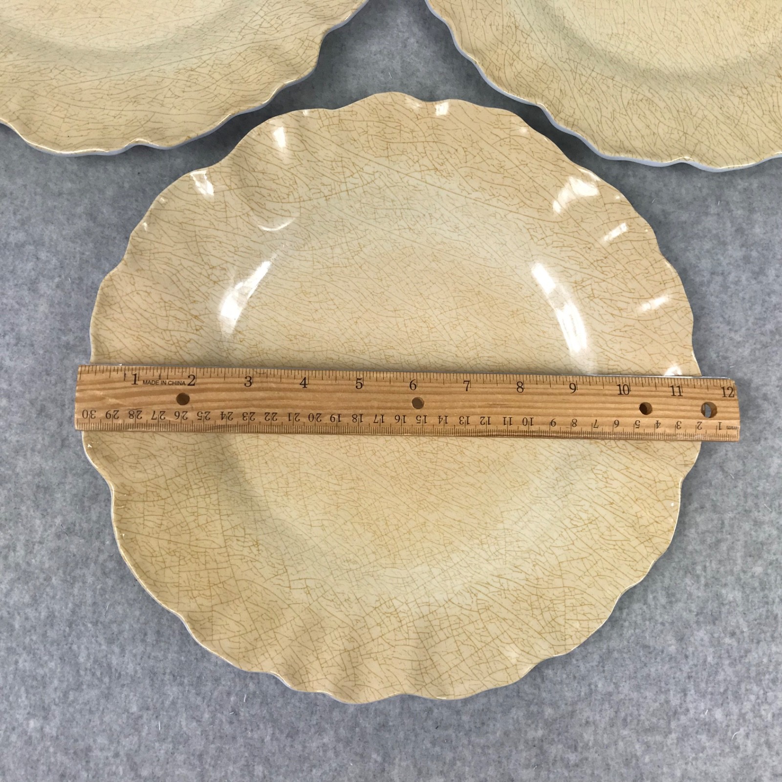 MERRITT Melmine Succulent Garden Mocha Dinner Plates Set of 6 Beige/Golden